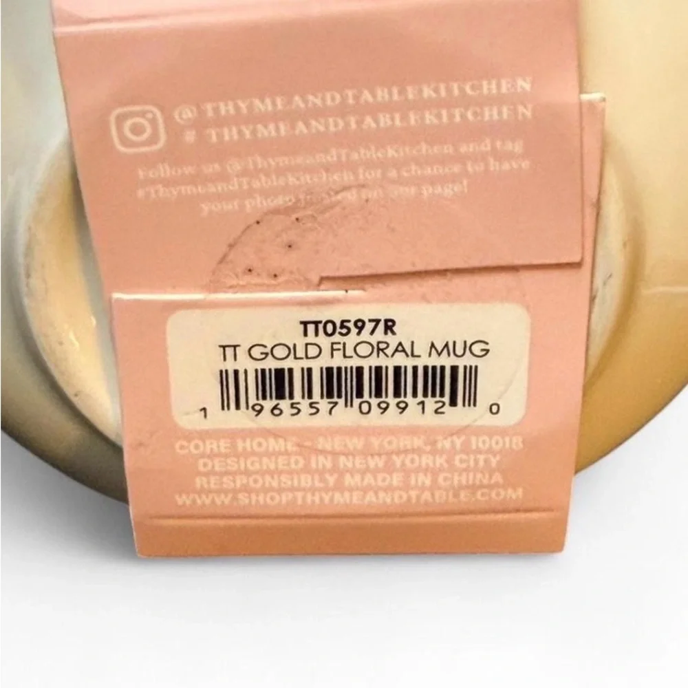 Floral Ceramic Mug - Pink and Orange - Picture 5 of 6